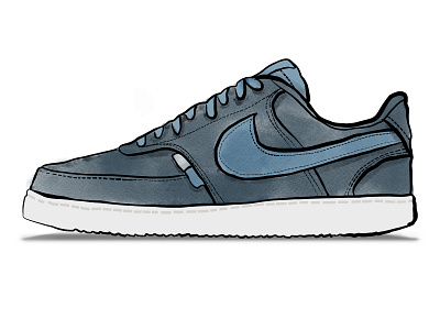 Nike Court Vision Low - sketch adobe fresco ill illustration ipad nike shoe sketch sneaker