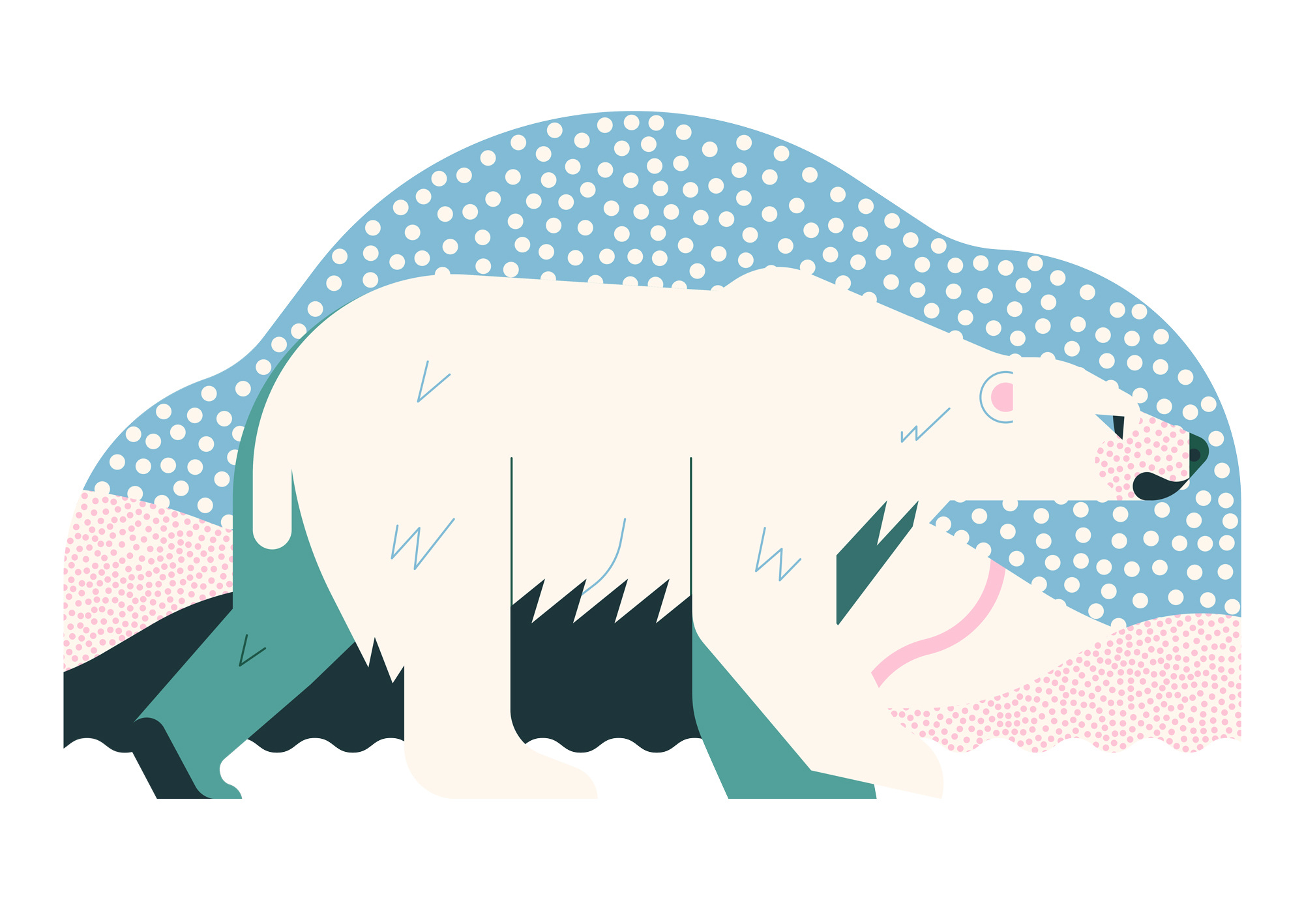 Frozen Planet II animals digital editorial folioart illustration nature owen davey tv wildlife