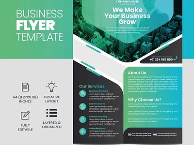 Business Flyer Template branding business flyer corporate flyer design flyer artwork flyer design graphic design illustration