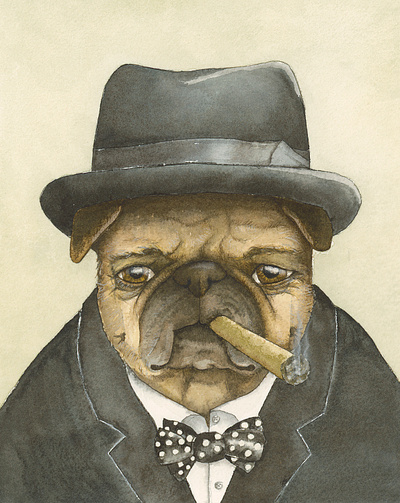 Winston Churchill The Pug animals children illustration pug