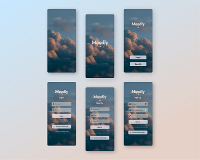 UI UX Design on Figma - Sign Up / Login app blue clouds design figma inspiration login logo mobile mobile app mobile design nature peach registration sign up ui uidesign ux uxdesign