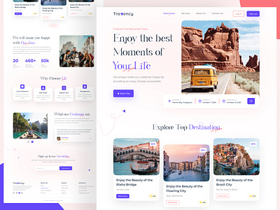 Travency - Travel Agency Web UI adobe photoshop adobe xd creative design design figma landing page landing page design professional design tour agency tourist place travel agency home page travel agency web ui typography ui design ui ux design visual design web design web template web ui website design