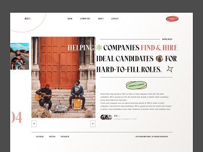 Hire Landing design hire hire for job hiring job landing minimal modern retro ui ux vintage website