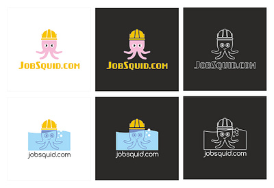 Variants of logo for "JobSquid" company