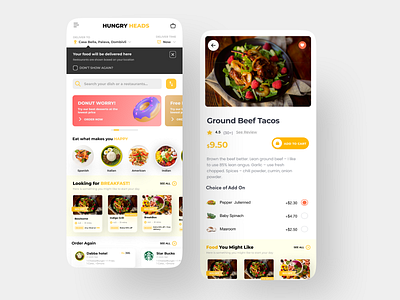 Food delivery app illustration ui ux