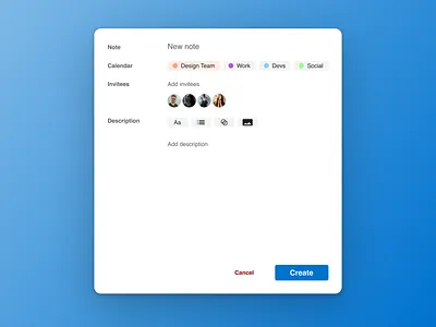 Task Management Dashboard - Note Modal design ui ux
