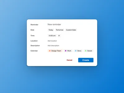 Task Management Dashboard - Reminder Modal design ui ux