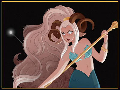 Aries 2d aries astrology character character design girl horoscope illustration mermaid mermay sheep zodiac