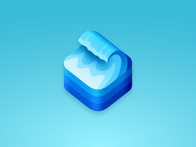Wave Icon 3d app app icon icon icons ocean perspective wave