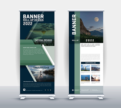 I will do outstanding roll up banner design banner graphic design mockup roll up sign vector