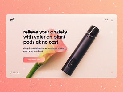 Sofi - Calm anxiety calm figma image manipulation landing page light photoshop pink product responsive sofi ui ux web website