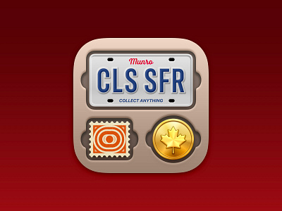 Classifier App Icon 3d app app icon coin icon icons ios license plate madewithsketch skeumorphism stamp