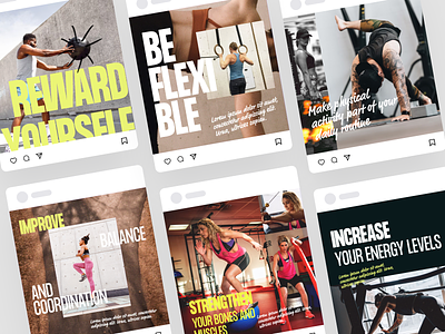 Fitness Instagram post - Exploration editorial exercise exploration fitness graphic design instagram layout mobile posts social media sports stories templates ui