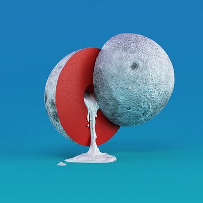 Moon 3d foreal illustration