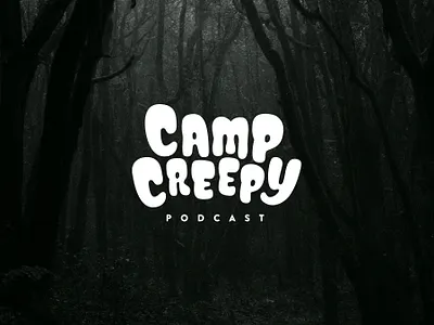 Camp Creepy Podcast Logo branding design handdrawn logo typography