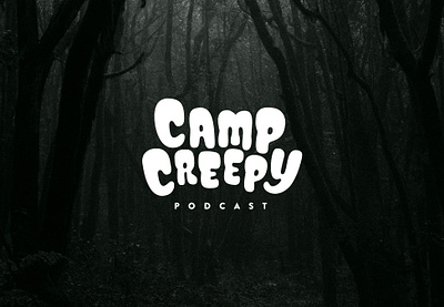 Camp Creepy Podcast Logo branding design handdrawn logo typography