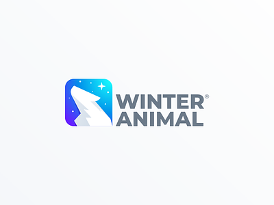Winter Animal Logo Design animal bear brand branding colorful design identity illustration logo mascot negative space simple ui vector winter