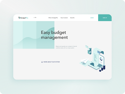 Homepage first slide for BudgetPro desktop figma graphic design homepage ui web design webmil web production