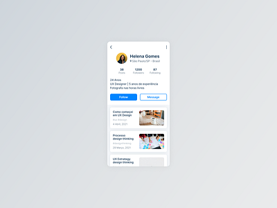 Daily UI 006 - User profile dailyui design mobile social ui user profile webdesign