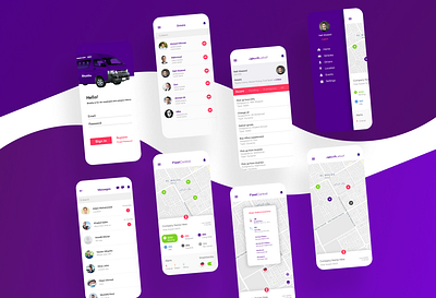 Vehicles Tracking mobile app app design ui ux