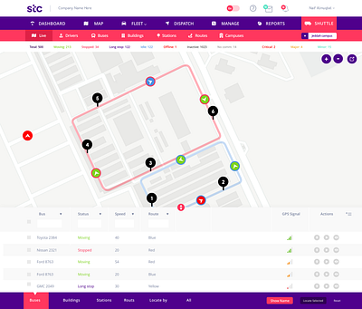 Shuttle live tracking design ui ux