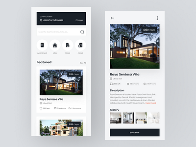 Reservation App Design apartment booking booking app clean clean design hotel minimalist mobile design modern modern design motel reservation reservation app ui design villa