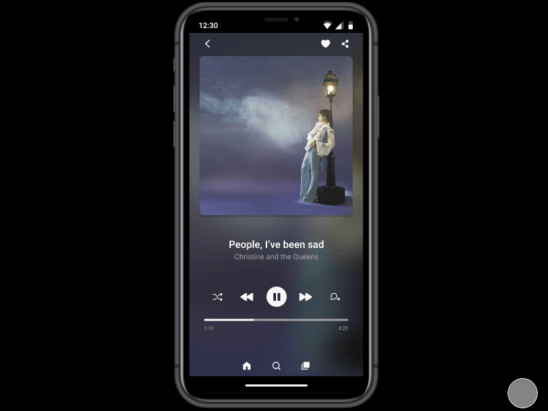 DailyUI 010 - Social share animated transition app dailyui design figma music player overlay share share button social share ui