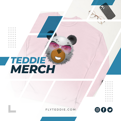 Fly Teddie Merch crypto art darold pinnock design digital art dpcreates drawing illustration nft pinnock