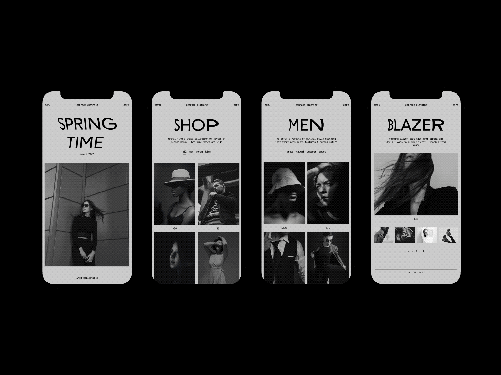 Shop animation black clean color commerce dark design figma gif identity interaction mobile motion product slate ui ux visual design web white