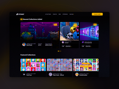 Jetswap - NFT marketplace (unofficial) blockchain crypto design flat jetswap landing page marketplace minimal nft ui ux