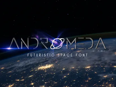Andromeda – Futuristic Space Font branding display font graphic design letter logo