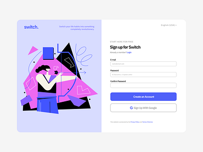 The Switch Project app branding design illustration logo typography ui ux vector web