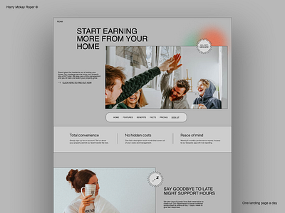 Landing Page brutalism design landing page ui website design