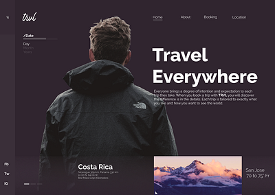 TRVL Concept Web travel ui web website websitetravel