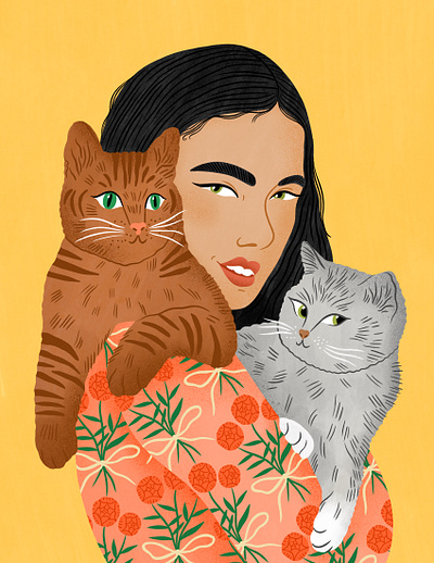 Cat Eye bodil jane cat digital editorial folioart illustration portrait