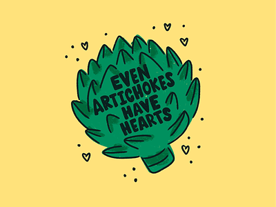 💚💚💚 artichoke heart illustration lettering love procreate pun type veggie