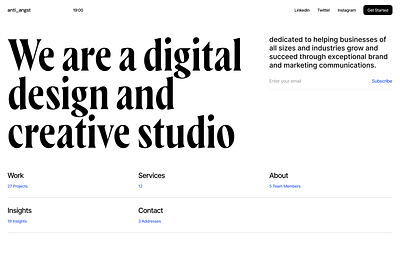 Agency Website branding design layout minimal ui ux