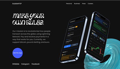 Crypto Landing Page app branding design layout typography ui ux