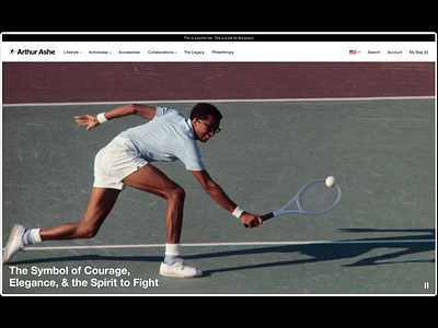 Arthur Ashe Website Launch animation design ui ux web website