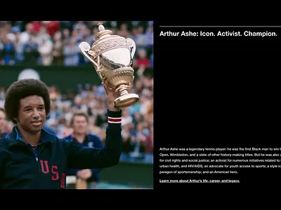 Arthur Ashe History Timeline design ui ux web website