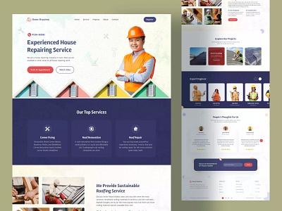 House Renovation Company - Website architecture builder construction contractor electrician engineering handyman house repairing landing page meaintenance mechanic painter plumber product design property realestate remodeling renovation uidesign webdesign