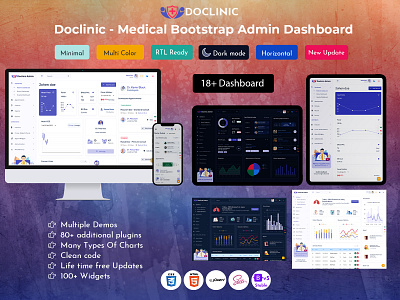 Hospital Dashboard admin template bootstrap 5 bootstrap5 dashboard template doctor doctor dashboard hospital dashboard illustration material design medical dashboard patient dashboard portal dashboard product design software design ui dashboard ui template ui ux web design