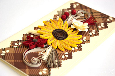 Quilling sunflower card craft greetingcard handmade papermagicbyjr quilling