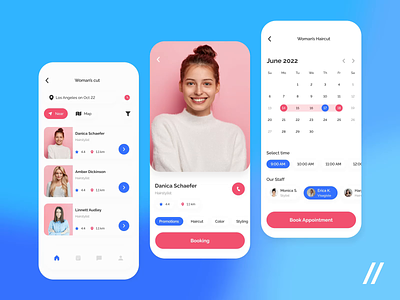 Beauty Salon Appointment App android animation app design app interaction appointment balon book calendar design gps interaction interface ios map mobile mobile app online salon ui ux