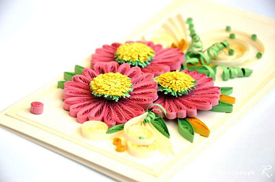 Flowers quilling card craft etsy fedrigonipaper gift greetingcard handmade illustration mothersday paper paperart papermagicbyjr pinkflowers quilling wedding