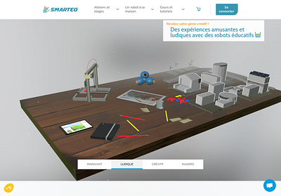 Smarteo - intro overview 3d blender gltf three.js ui webdesign