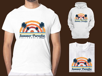 California Summer Paradise T-shirt Design branding graphic design vintage t shirt
