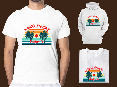 Summer Paradise T-shirt Design Illustration branding graphic design vintage t shirt