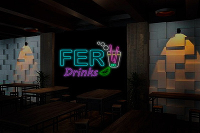 Ferdrinks design icon illustration logo typography vector