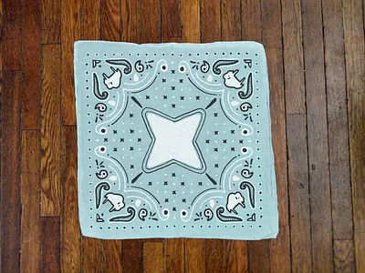 tiny buffalo handkerchief buffalo cloth design doodle hand drawn handkerchief tiny buffalo western